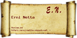 Erni Netta névjegykártya